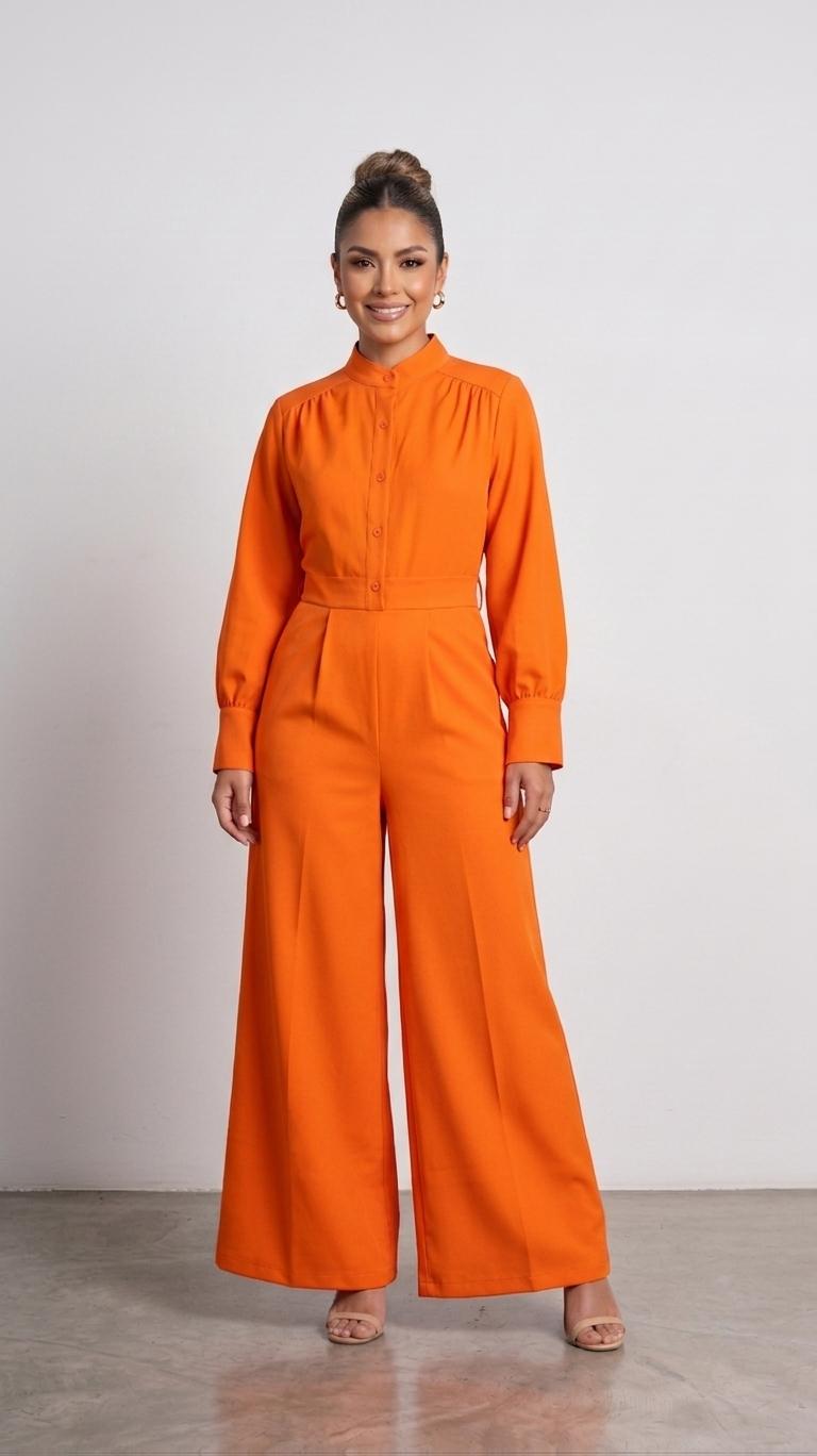 Enterizo Palazzo Naranja Vibrante